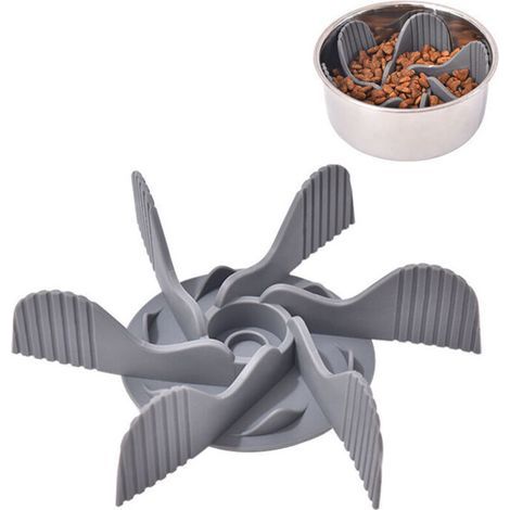 Slow Feeder Dog Bowl Insert, Slow Feeding Dog Bowl Accessories Promotes Healthy Eating and Slow Digestion for Dogs and Cats with 19 Suction Cup Bases (Style B) (1/5)