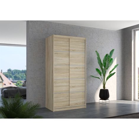 Schiebetürenschrank Schrank Nr.130 in Sonoma matt 100x200x58 cm (1/3)