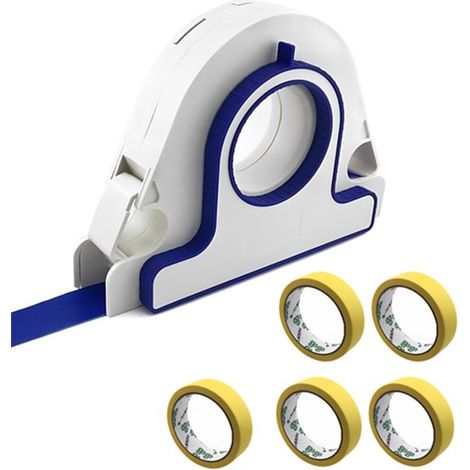 Set di 6 applicatori per nastro adesivo con 5 rotoli di nastro giallo da 25 mm - Supporto portatile