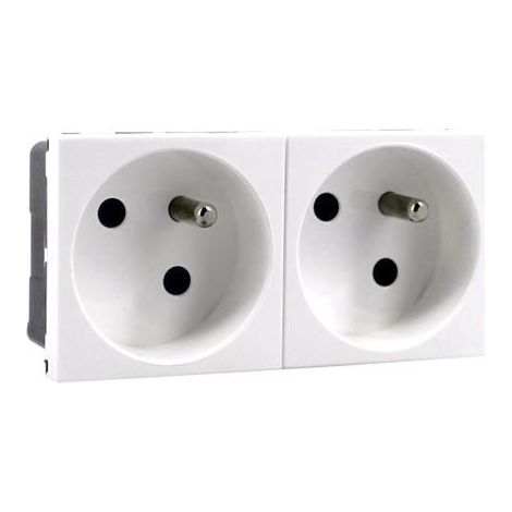 Legrand 077142 - Presa multiporta Prog Mosaic - 2x2P+T a 45° - morsetti automatici - 4 mod - bianco (1/4)