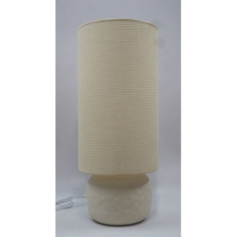 Lampada obine cilindrica, altezza 56 cm, beige - Atmosphera créateur d'intérieur (1/5)