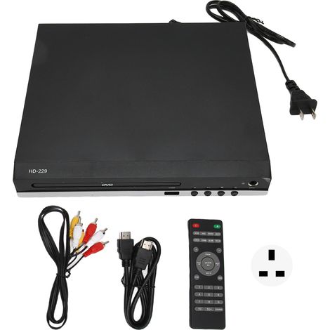 Lecteur DVD Mini 1080P avec Sortie AV, Télécommande, Port USB et Alimentation 110‑240V (Fiche UK) (1/5)