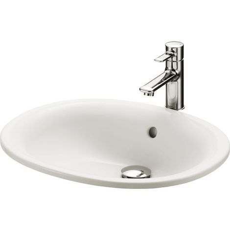 TOTO Einbauwaschtisch, rund, ohne Hahnloch, mit Überlauf, (1/3)