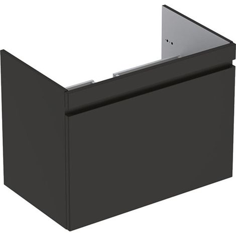 Mueble bajo lavabo para mueble Geberit Renova Plan, con un cajón y un cajón inglés: Ancho 78,8cm, Alto 58,5cm, Fondo 47,3cm, Gris aterciopelado / Lacado mate