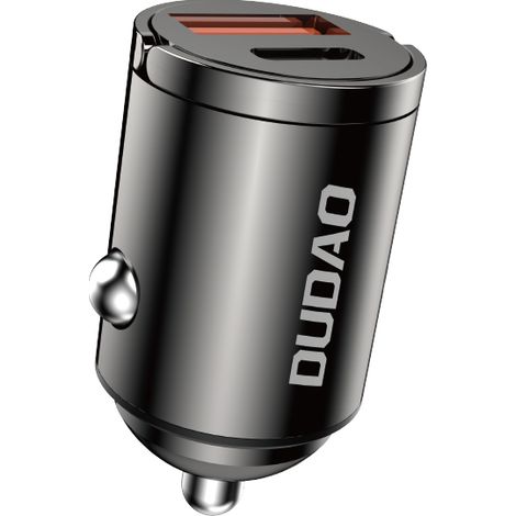 Caricabatterie da auto mini Dudao R3MAX 48W QC PD - Nero (1/5)