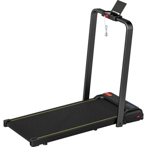 Tapis de course pliable avec inclinaison réglable, vitesse de 1 à 10 km/h, écran LED et télécommande, noir (1/5)
