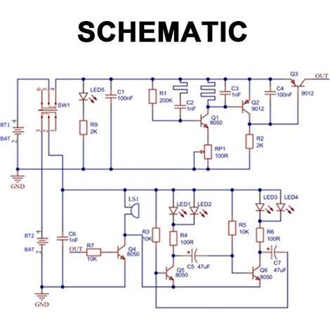 Kit de bricolage pour détecteur de métaux électronique, ensemble de pièces détachées pour localisateur simple, pratique de la soudure et de la fabrication de circuits imprimés (1/5)