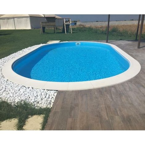 Liner per piscina ovale 490 x 300 h120 cm Grigio 0,8 mm