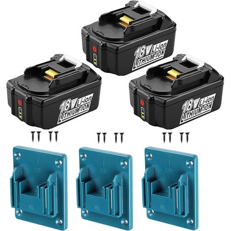 3X Batterie pour Makita 18V BL1850B BL1860B BL1840 BL1830 BL1815 LXT DMR107 DMR108 
avec LED remplacement+ Cadeau : Pendentif d'outil