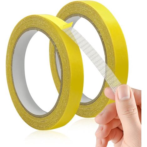 Nastro adesivo tessile biadesivo, 2 nastri extra resistenti per orli di pantaloni e abbigliamento, non richiede cucito né stiratura, per fissare gli orli. (1/5)