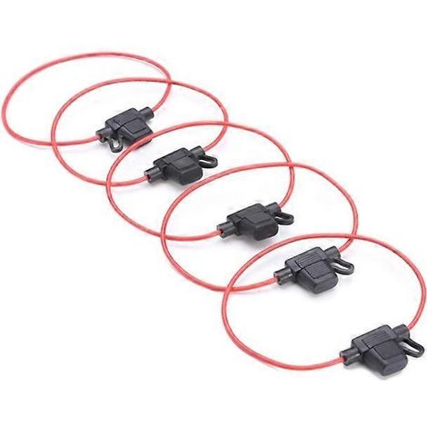 Porte-fusible pour voiture et moto, adaptateur de faisceau de câbles rouge, fusible à lame standard - 5 pièces (1/5)