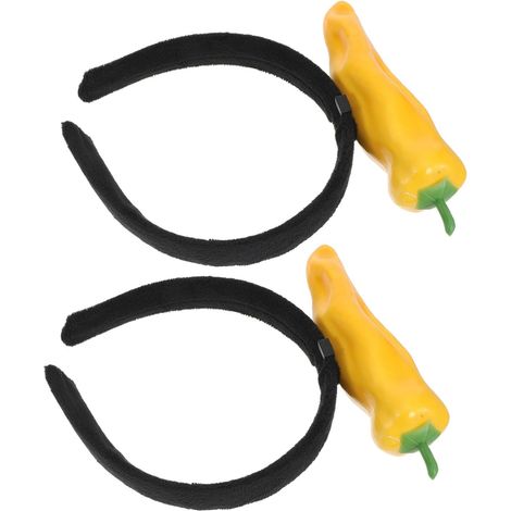 2 Pieces Plush Yellow Chili Pepper Novelty Headband (1/5)