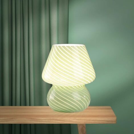 Lampe de Chevet Champignon, Lumière de nuit en Verre Chambre à Coucher, Lampe De Chevet, Lampe de Chevet Chambre Lampe Veilleuse Cadeaux De Pour La Famille Les Amis (Vert) (1/5)