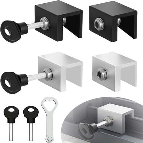 verrous coulissants avec clé pour portes et fenêtres coulissantes 10 mm (1/5)