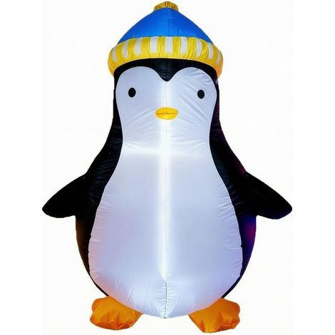 Décoration de Noël gonflable Pingouin 1,5 m avec éclairage LED, Pour jardin et extérieur (1/5)