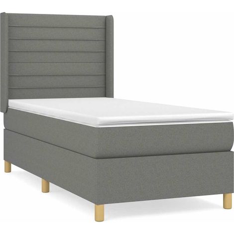 Maison Exclusive - Boxspringbett mit Matratze Dunkelgrau 100x200 (1/5)