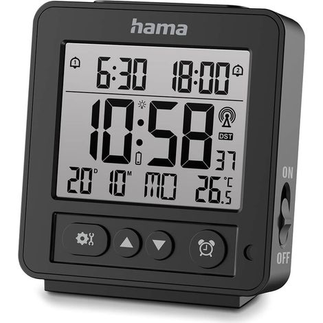 Hama digitalwecker rhodes dcf schwarz
