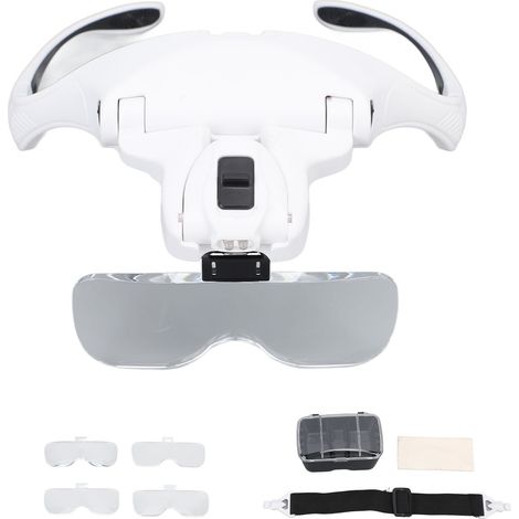 1 Loupe bandeau, 2 LED, lentille grossissement x5, matériau ABS, pour extension de cils, salon de beauté (1/5)