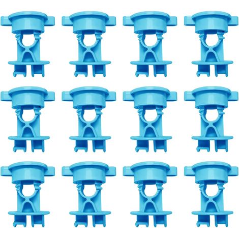 50 Isolateurs de Clôture Électrique en Plastique Bleu Clair Clips de Fixation avec Rainure 12 MM pour Poteaux Ronds Accessoires pour Clôtures Agricoles et Systèmes de Fil (1/5)