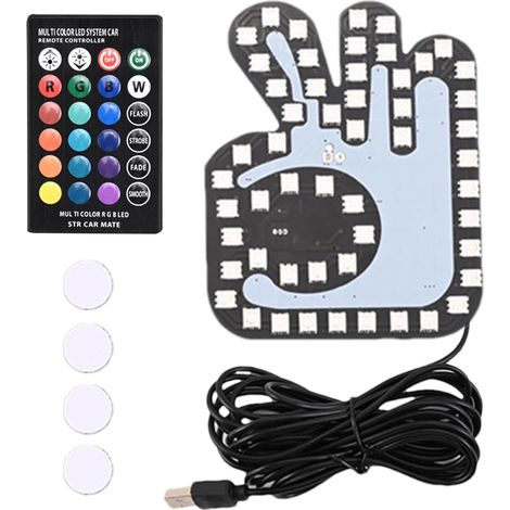 Lumière de doigt signe voiture LED, lumières sécurité (1/5)