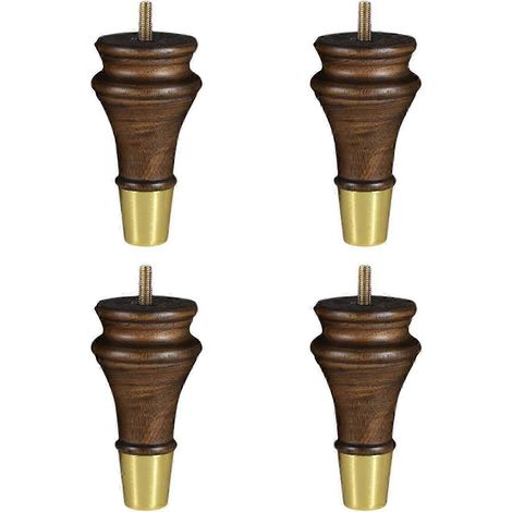 Quatre pieds de meubles de rechange en bois massif de 13 cm, compatibles avec les tables basses, fauteuils, fauteuils inclinables, canapés, coiffeuses, armoires, etc. (1/5)