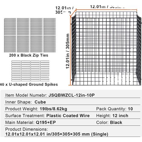 Protector de plantas, construcción de metal duradera, altura ajustable, 10 (1/2)