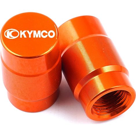 (Bouchons de valve orange) Compatibles avec les modèles KYMCO Downtown 300, 300i, 350i, 200i et Xciting 250/400 : béquille latérale, extension, plaque, bouchon de valve de pneu. (1/4)