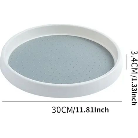 360 Rotation antidérapante étagère à épices garde-manger armoire plateau tournant avec large Base bac de rangement organisateur rotatif pour assaisonnement de cuisine L