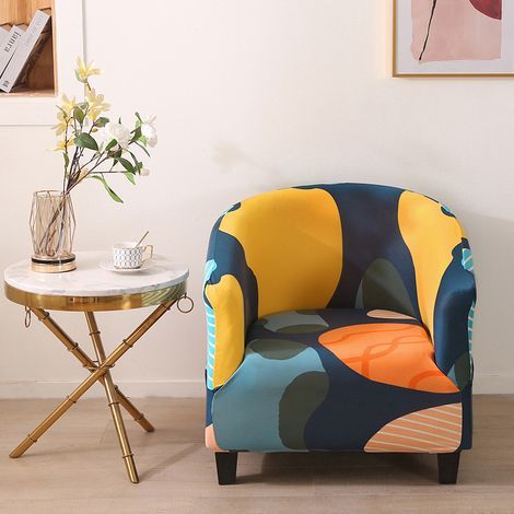 Funda para sillón de baño, funda elástica para sofá, funda extraíble para sofá, funda protectora para muebles de comedor, sala de estar, oficina, sillón universal (colorida) (1/5)