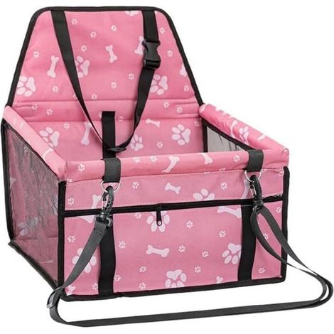 UlisemSiège auto pour chien, siège arrière de haute qualité pour chiens de petite et moyenne taille, matériau imperméable, Rose (40 x 34 x 25 cm) (1/4)