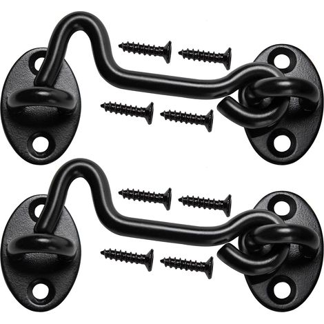 Lot de 2 verrous pour porte de grange, loquet circulaire anti-rouille pour portes en bois (1/5)