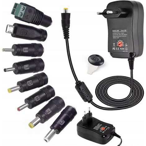 Compatible avec Rosfix Zasilacz Sieciowy 30W DC Régulateur 3-12V 1,2A USB 8 broches Certificat UE (1/5)