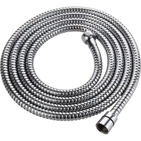 [JAMAIS UTILISÉ] Tuyau de douche 2M tuyau de douche en acier inoxydable anti-torsion chrome accessoires de douche tuyau sanitaire universel salle de bain
