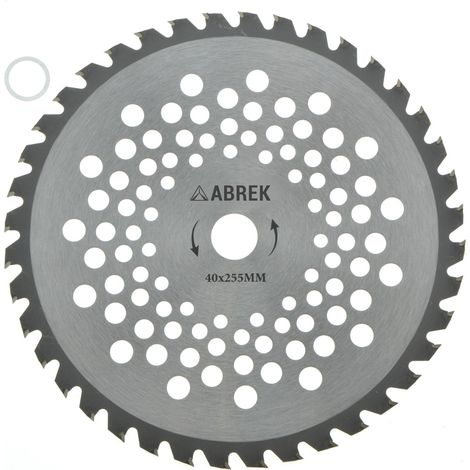 DISCO DECESPUGLIATORE LAMA AL TUNGSTENO TAGLIAERBA 40 DENTI 255mm TOSAERBA ABREK (1/2)