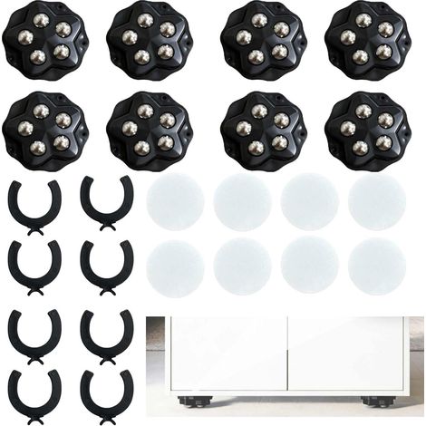 8 Pièces Mini Roulettes pour Meubles,5 Billes Chacune avec Plaquette de Frein,Roulette Capacité 300KG Pour,Pivotantes à 360°,auto adhésives,Pour meubles lourds, électroménagers, Valises, Plantes