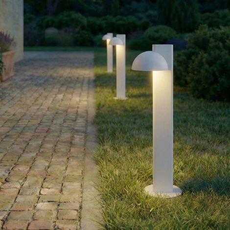 [NEUWERTIG] B-Ware Lucande Wegeleuchte Velira LED Gartenlampe Pollerleuchte hellgrau 77cm IP44 (1/2)