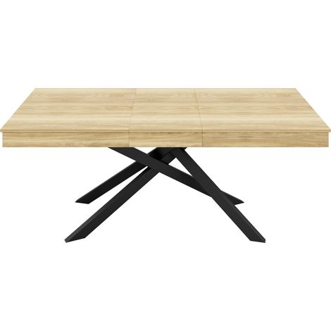 Tavolo da pranzo allungabile 140/180 x 80 cm MDF color rovere per 6-8 persone (1/5)