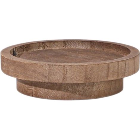 Bougeoir en bois - Rond - Brun foncé - 11 cm - Sous-verre pour bougie - Accessoires de maison - Protection de table - 1 pièce (1/5)