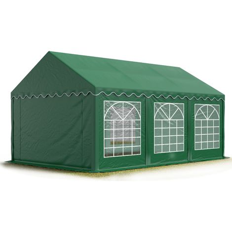 TOOLPORT Marquee 4x6 m Party Tent Heavy Duty PVC 700 N Waterproof Tarpaulin All Year Use Wedding Event green