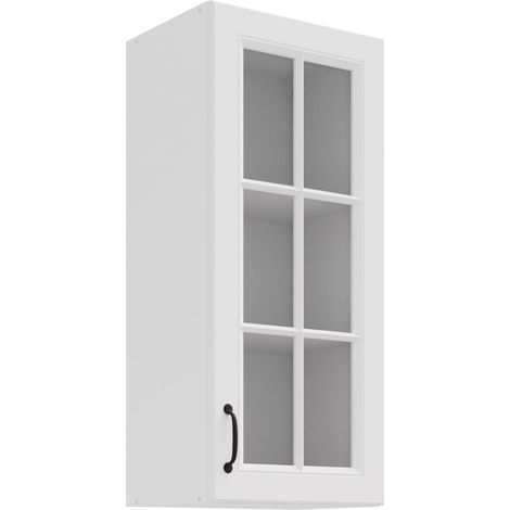 Glashängeschrank 40 cm Stilo Weiß Küchenzeile Küchenblock Landhaus Höhe 90 cm (1/5)