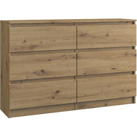 Cassettiera grande Malwa M6 120 CM 6 cassetti Artigianale ROVERE PER casa PER ufficio (1/3)