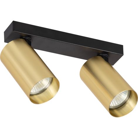 Plafonnier barre noir/or 2 spots orientables GU10 Hero (1/5)