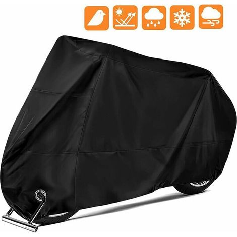 Housse Moto Housse Etanche 190T Housse Moto Housse Pluie Neige Poussière Anti-UV Housse Moto pour Moto Scooter avec Sac XXXL Noir (1/5)