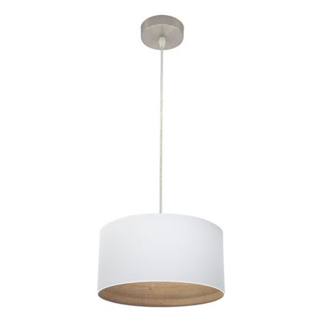 FABRILAMP Hängeleuchte Tatiana 1xe27 Nickel/weiß-mad.klar Regx30x30 Cm (1/2)