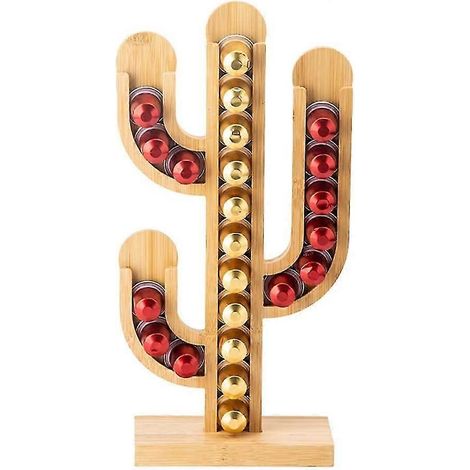 Porte-capsules en bois pour capsules de café - Durable - Gain de place - Capsules non incluses (1/4)