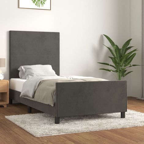 Bettgestell ohne Matratze Dunkelgrau 100x200 cm Samt