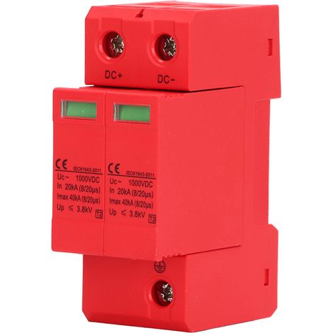 Parafoudre DC 40kV Photovoltaïque 1000V 2P, Protection Surtension Haute Sécurité Réponse Rapide (1/5)