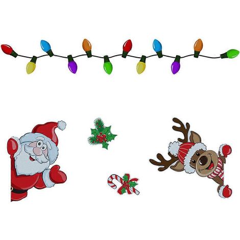 lot de décorations magnétiques réfléchissantes pour voiture, réfrigérateur et fêtes de Noël-25.4X18.6CM