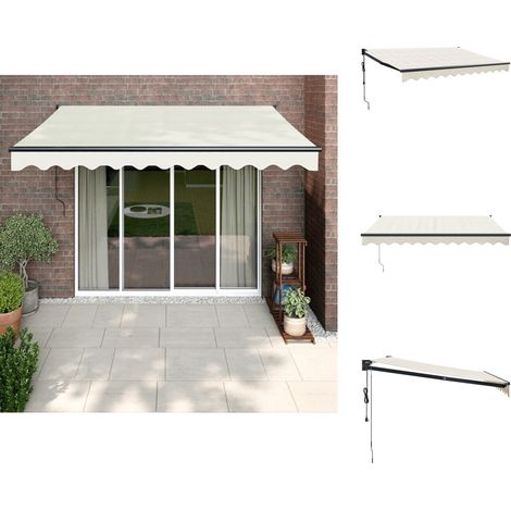 The Living Store Elektrische Markise mit Kurbel Creme 3,5x2,5 m - Terrassenmarkise (1/5)