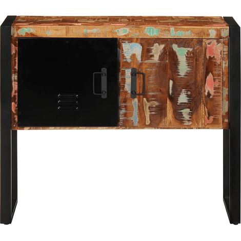 Armoire console，Table d'appoint，Bout de canapé，Meuble d'entrée multicolore 90x35x75cm bois massif récupération